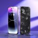20. Baseus Vollbild-Hartglas für iPhone 14 Pro Max mit Anti-Blaulichtfilter und 0,3-mm-Lautsprecherabdeckung + Montagerahmen