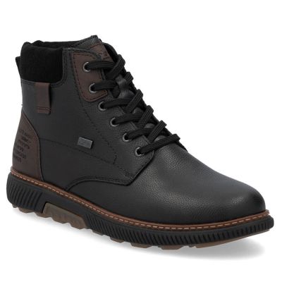 18. Gefütterte wasserdichte Herren-Lederstiefeletten in Schwarz Rieker B3343-00