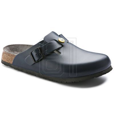 Birkenstock Boston ESD Blue Damen Clogs Naturleder schmale Hausschuhe (0061388)