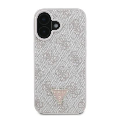 3. Guess Leder-Umhängetasche mit Metall-Logo und Strass für iPhone 16 – Rosa