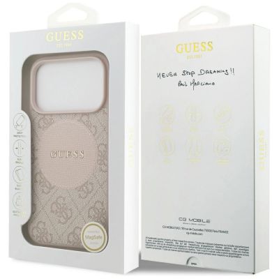8. Guess 4G Circle Classic Logo MagSafe Case für iPhone 17 Pro - Pink