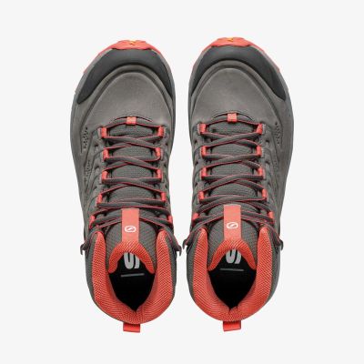 5. Scarpa Rush 2 Pro Mid GTX Damen-Wanderschuhe – Titan/Koralle