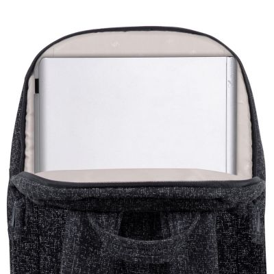14. RIVACASE Anvik 15,6"-Laptop-Rucksack, 15 l, schwarz, aus wasserdichtem Material, Fächer für ein 10,5"-Tablet, Smartphone, Dokumente, Zubehör, Trinkflasche