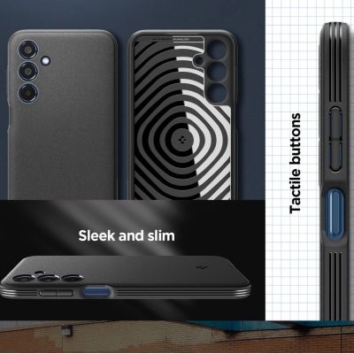 10. Spigen Essential SandBlast Hülle für Samsung Galaxy M35 5G - Schwarz