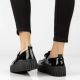 7. Damen-Plateaumokassins aus Leder, Lackleder, schwarz, Filippo DP8269