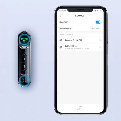 15. Baseus BSBA-02 (Overseas Edition) Bluetooth AUX-Sender – schwarz