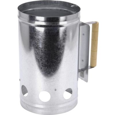 11. Kaminanzünder für Grill, Höhe 27,5 cm mit Holzgriff