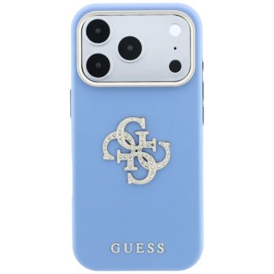 3. Guess Smooth & Big Strass Logo Hülle für iPhone 18 Pro / 17 Pro - Blau