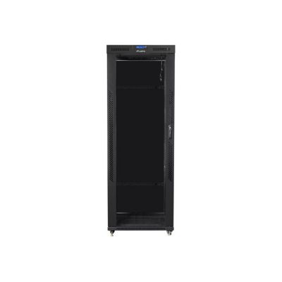 2. LANBERG Standschrank 19" 42U 800X1000 Glastür LCD Schwarz FF01-8042-12BL (Flachverpackung)