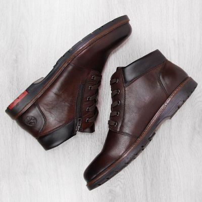 5. Rieker M RKR625 bequeme Lederstiefelette mit Wollfutter, braun