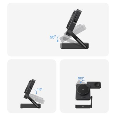 15. Baseus PicoGo AF21 3-in-1 Qi2.2 35W Kabelloses Ladegerät mit 1m USB-C-Kabel – Schwarz