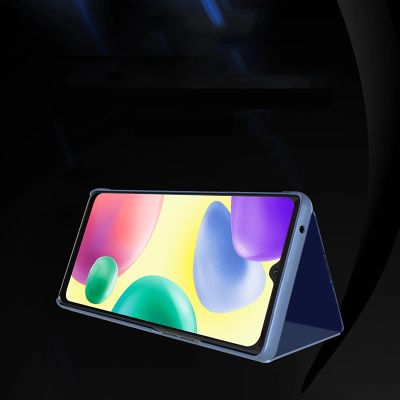 3. Clear View Case Cover für Xiaomi Redmi 10C Cover mit einer Klappe rosa