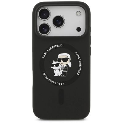3. Karl Lagerfeld Silikon Karl&Choupette Ring MagSafe Case für iPhone 17 Pro Max - Schwarz