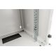 28. Wandmontierter Netzwerkschrank 10" 9U Rack 312x300, Glastür, grau, ungeteilt, montiert, 30 kg