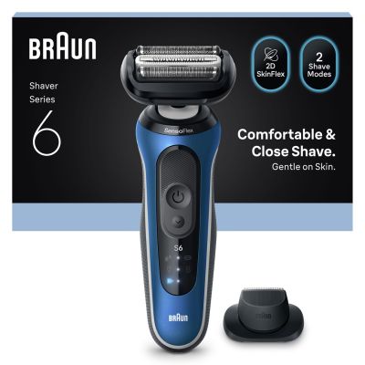 4. Braun 62-B1200s Series 6 Elektrorasierer, blau/schwarz