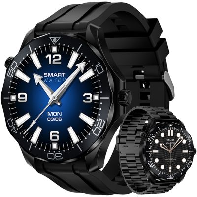 2. VELTORI VT150-1 Smartwatch Schwarzes Silikonarmband + Schwarzes Armband