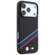 4. BMW M Quadrille Kevlar-Print, dreifarbige Linien & Metalllogo, MagSafe-Hülle für iPhone 18 Pro / 17 Pro – Schwarz
