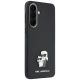 4. Karl Lagerfeld Saffiano Hülle mit K&C Metalllogo für Samsung Galaxy A57 5G – Schwarz