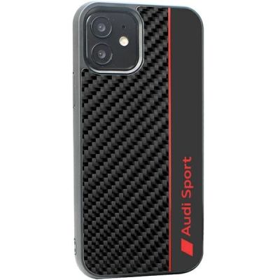 3. Audi Carbon Fiber Stripe iPhone 11 / Xr 6,1" schwarz/schwarzes Hardcase AUS-TPUPCIP11-R8/D1-BK