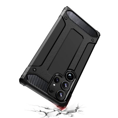 7. Hybrid Armor Hülle für Samsung Galaxy S25 Ultra gepanzerte Hybridhülle - Schwarz