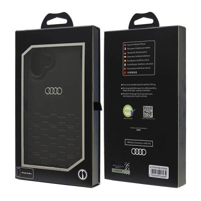 7. Audi Kunstleder iPhone 16 Plus 6,7" schwarz/schwarz Hardcase AU-TPUPCIP16M-GT/D2-BK