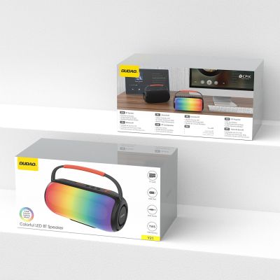 10. Dudao Y21 Kabelloser Lautsprecher mit RGB-Hintergrundbeleuchtung, Bluetooth 5.3 – Schwarz