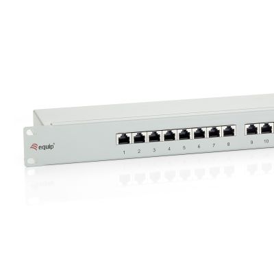 2. Patchpanel Equip CAT6 24 Port hellgrau 19 Zoll (1HE)