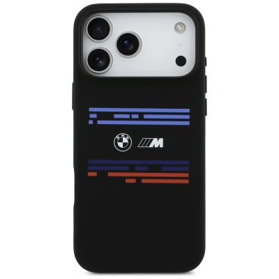3. BMW M Silikonhülle mit horizontaler Linie und MagSafe-Funktion für iPhone 17 Pro Max – Schwarz