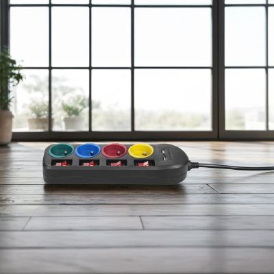 15. MACLEAN Steckdosenleiste mit 4 Steckdosen und 2 USB-Anschlüssen MCE229B