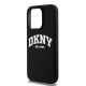 6. DKNY Liquid Silicone Weiß bedrucktes Logo MagSafe-Hülle für iPhone 15 Pro – Schwarz
