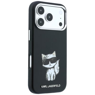 5. Karl Lagerfeld Smooth Choupette Sketch MagSafe Hülle für iPhone 18 Pro / 17 Pro / 18 Pro - Schwarz