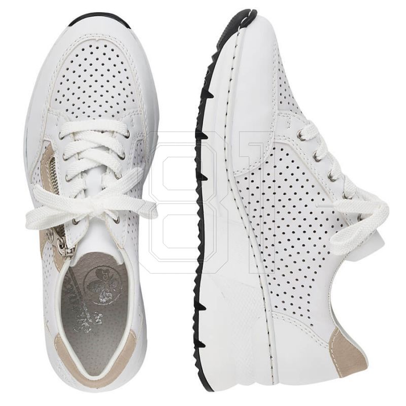 18. Rieker W N6304-80 weiße Lederkeilschuhe