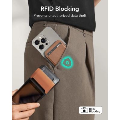 9. ESR Classic RFID Magnetischer Brieftaschenständer MagSafe für Handys – Braun