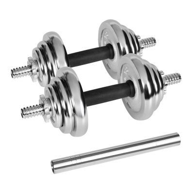 13. REBEL ACTIVE VERSTELLBARE CHROM-HANTELN IM KOFFER MIT HANTELSTANGE, 20 KG SET