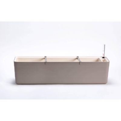 URBALIVE BERBERIS Rechteckiger Selbstbewässerungs-Pflanzkübel 80 x 20 cm, Hellgrau
