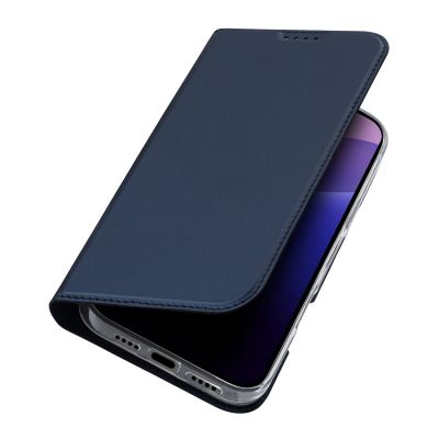 5. Dux Ducis Skin Pro Hülle für iPhone 16 Pro Max mit Klappe und Kartenfach – Blau