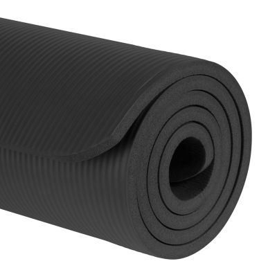 4. REBEL ACTIVE Gymnastikmatte für Yoga, Pilates, Fitness, 183 x 61 cm, 6 mm dick, TPE-Material RBA-3152-BK