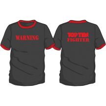 TOP TEN "WARNING" T-Shirt, XL, schwarz