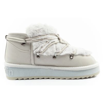 13. D.Franklin Damen Winter Schneestiefel, modisches Fellfutter, grau