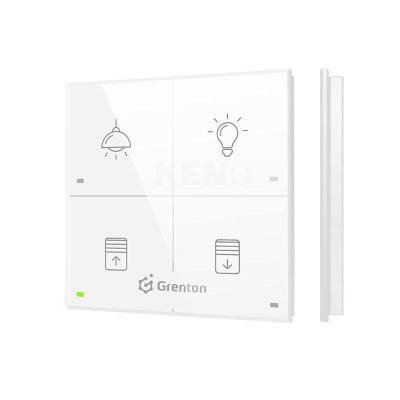 Grenton Touchpanel / 4 Touchfelder / TF-Bus / weiße Glasfront