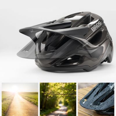 3. Rockbros LK-99 Mountainbike-Helm mit verstellbarem Visier und Magnetverschluss, Größe 58–62 cm – Schwarz