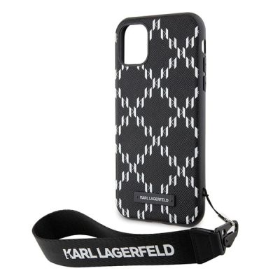 6. Karl Lagerfeld KLHCN61SAKLMBSK iPhone 11 / Xr 6,1" schwarz/schwarzes Hardcase Monogram Losange Saffiano