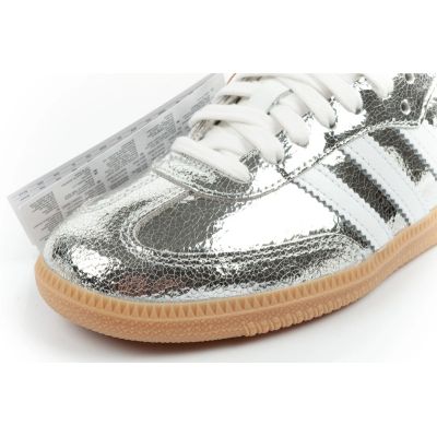 6. Adidas Damen-Sportschuhe Samba OG silberne Sneaker aus modischem Leder