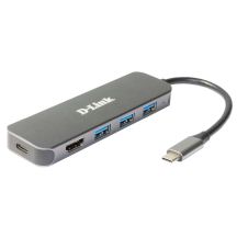 5-in-1-USB-C-Hub mit HDMI/1x HDMI, 3x USB 3.0, 1x USB-C-Anschluss