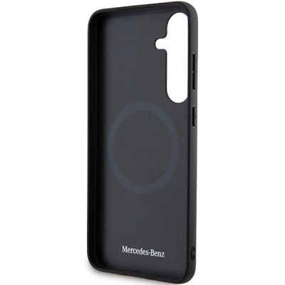 7. Mercedes Leather Textured & Plain MagSafe-Hülle für Samsung Galaxy S24 – Schwarz