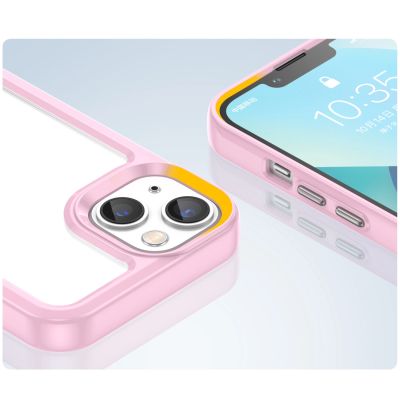 6. Outer Space Case iPhone 14 Plus Hardcover mit Gelrahmen Pink