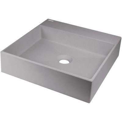 Aufsatzwaschbecken aus Granit mit Armaturenplatz – 400 x 400 mm