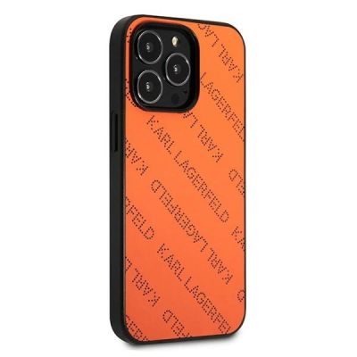 4. Karl Lagerfeld Perforated Allover Case für iPhone 13 Pro / 13 6.1" - Orange
