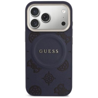 3. Guess Peony Hot Stamp MagSafe Hülle für iPhone 17 Pro Max - Blau