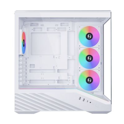 4. Lian Li Vector V100 PC-Gehäuse, Midi-Tower, ATX, RGB, gehärtetes Glas – Weiß